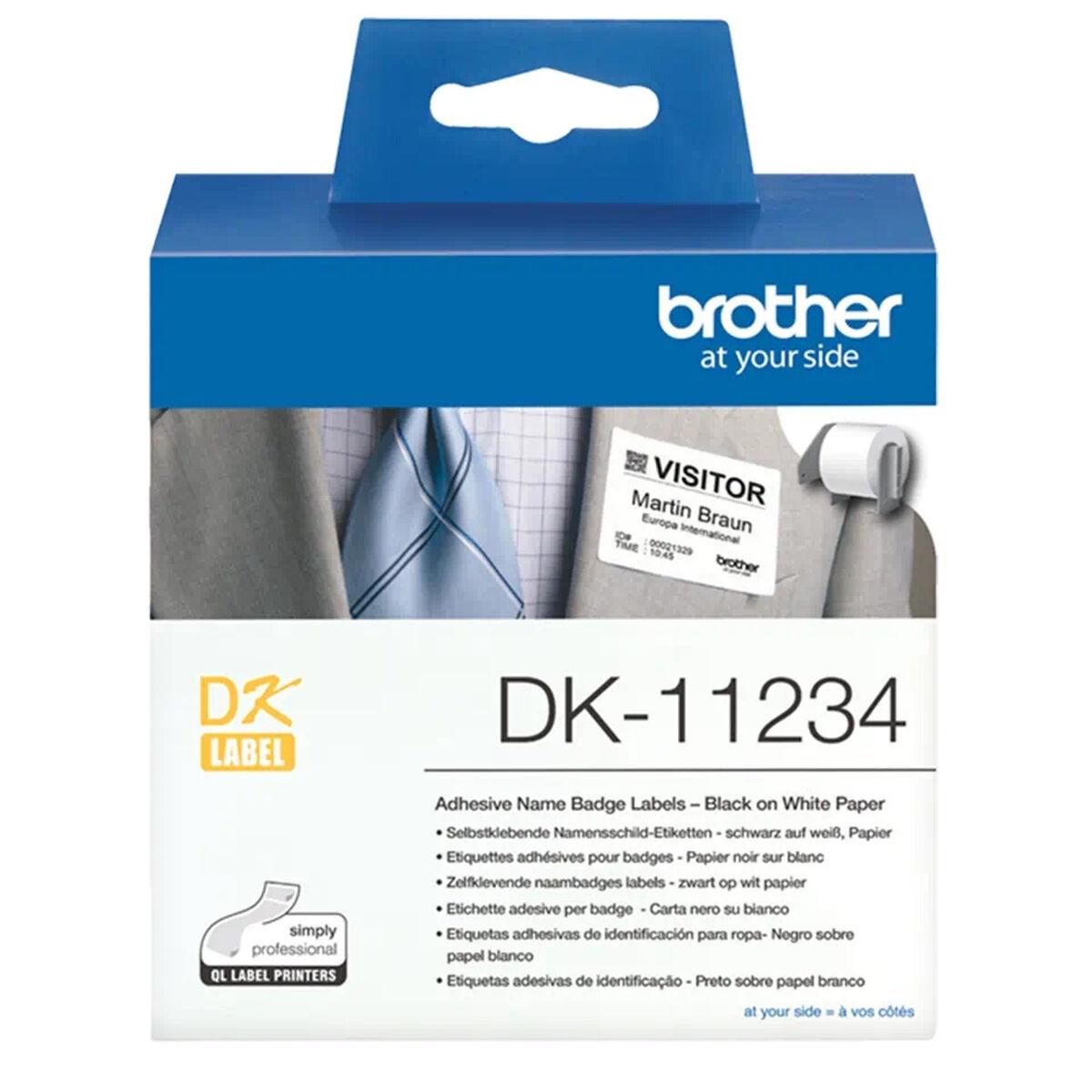 Etiketter Brother DK11234 Hvid Sort