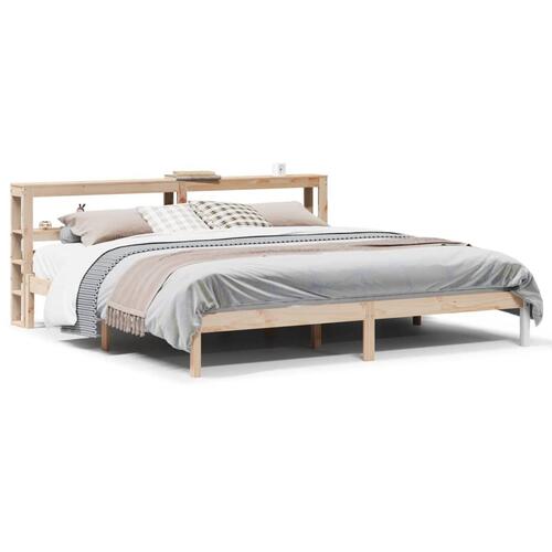 Sengeramme uden madras 200x200 cm massivt fyrretræ