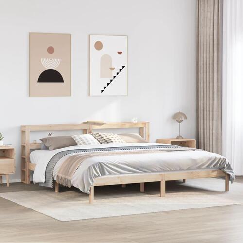 Sengeramme uden madras 200x200 cm massivt fyrretræ