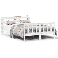 Sengeramme uden madras 160x200 cm massivt fyrretræ hvid