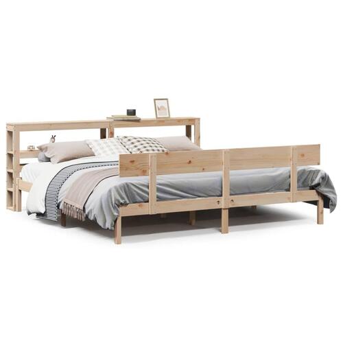 Sengeramme uden madras 200x200 cm massivt fyrretræ