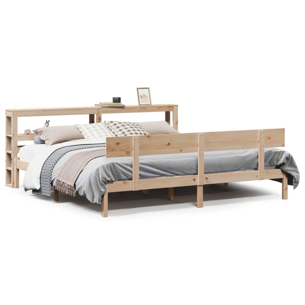 Sengeramme uden madras 200x200 cm massivt fyrretræ