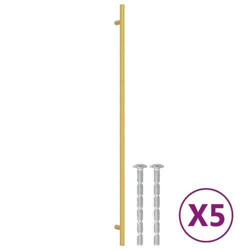 Skabshåndtag 5 stk. 480 mm rustfrit stål guldfarvet