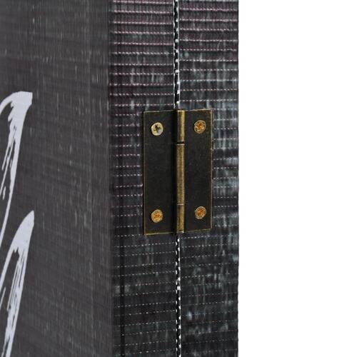 Foldbar rumdeler 120 x 170 cm fjer sort og hvid
