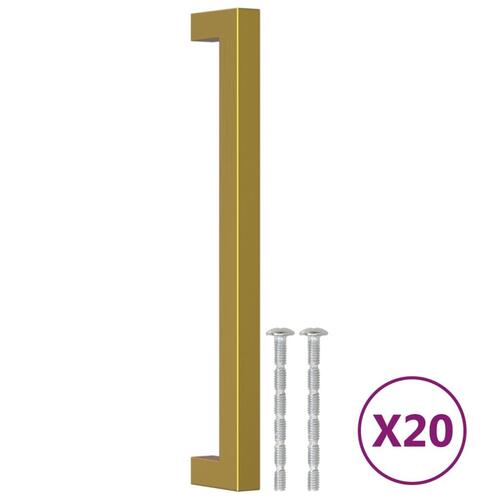 Skabshåndtag 20 stk. 192 mm rustfrit stål guldfarvet