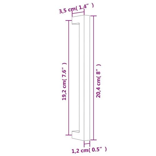 Skabshåndtag 20 stk. 192 mm rustfrit stål guldfarvet