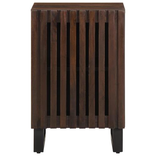Badeværelsesskab 38x34x58 cm massivt mangotræ brun og sort