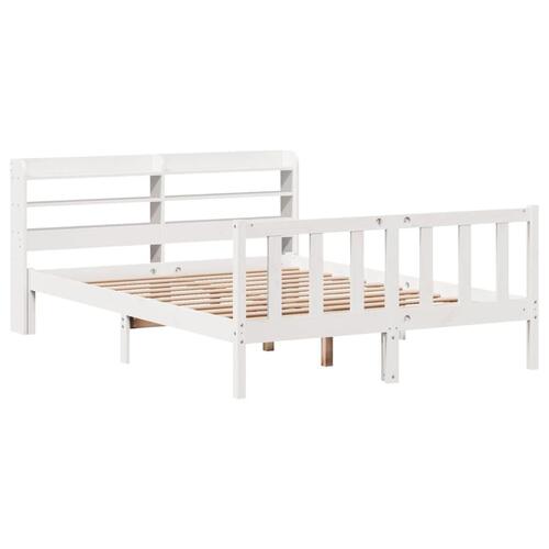 Sengeramme uden madras 120x200 cm massivt fyrretræ hvid