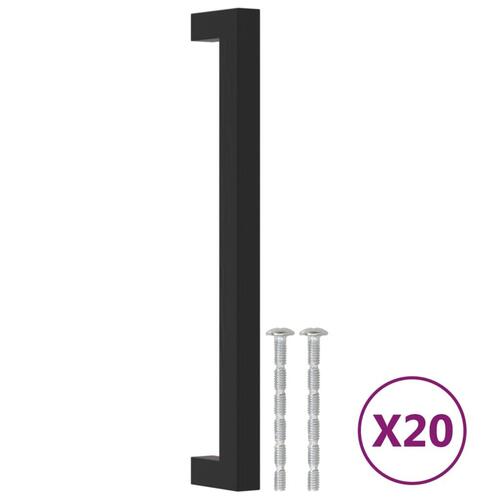 Skabshåndtag 20 stk. 192 mm rustfrit stål sort