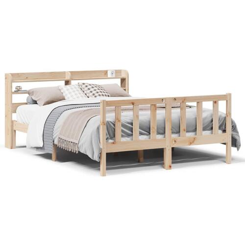 Sengeramme uden madras 140x190 cm massivt fyrretræ