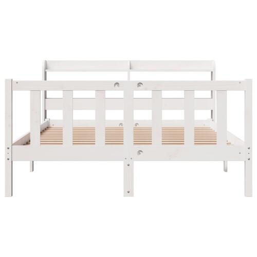 Sengeramme uden madras 160x200 cm massivt fyrretræ hvid
