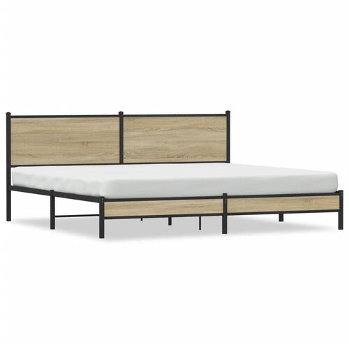 Sengeramme uden madras 200x200 cm metal sonoma-eg