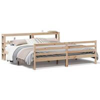 Sengeramme uden madras 200x200 cm massivt fyrretræ