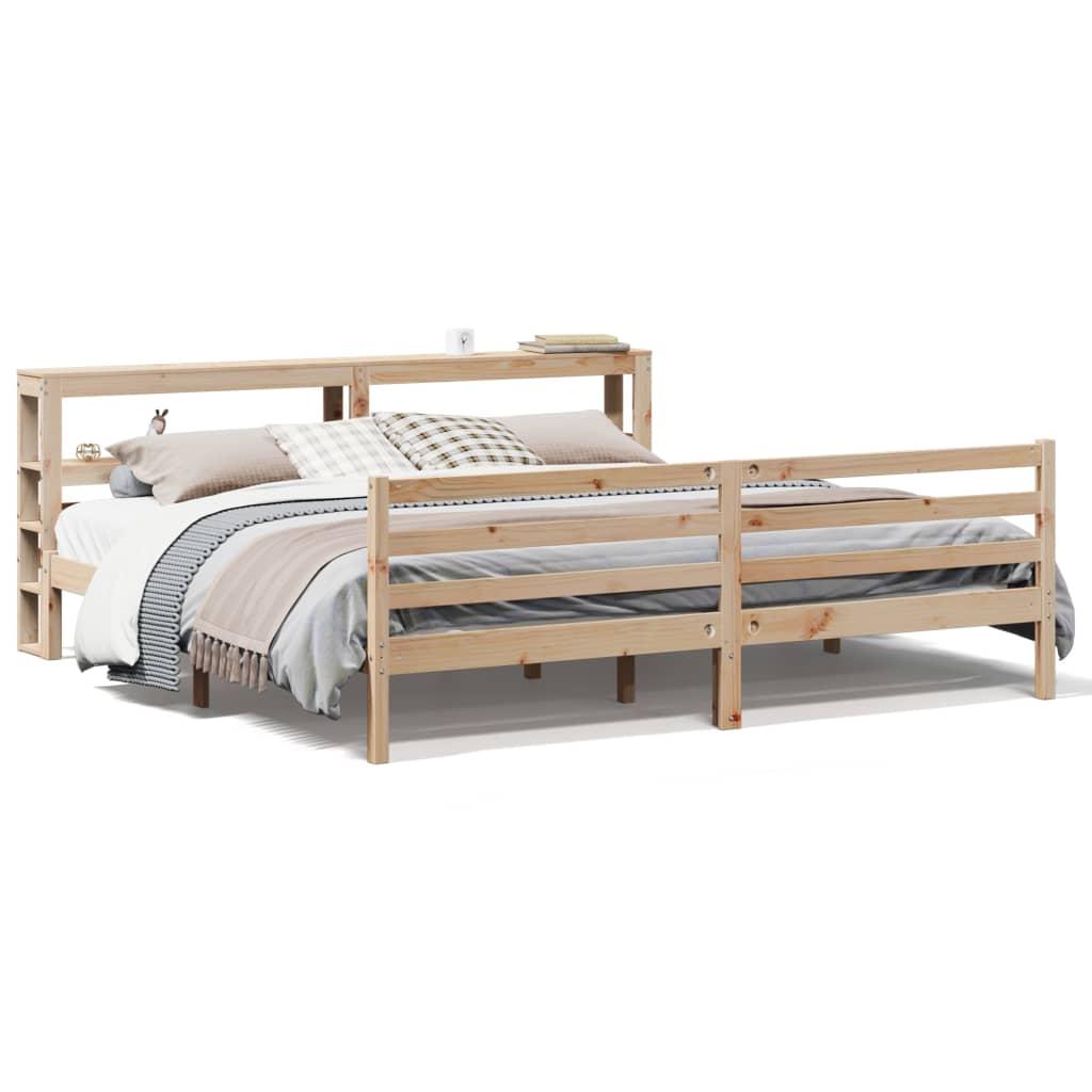 Sengeramme uden madras 200x200 cm massivt fyrretræ