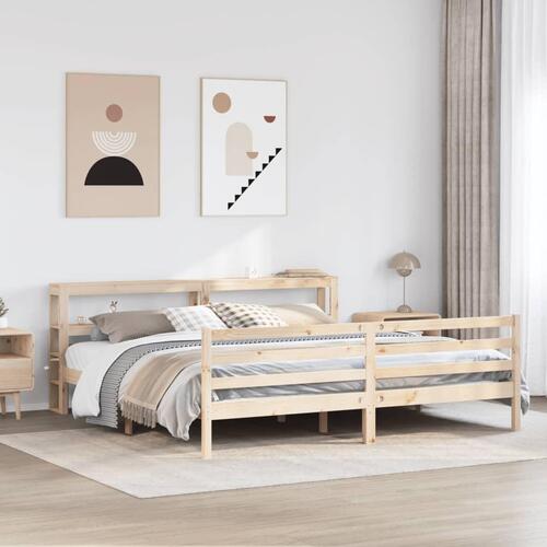 Sengeramme uden madras 200x200 cm massivt fyrretræ