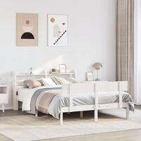 Sengeramme uden madras 140x200 cm massivt fyrretræ hvid