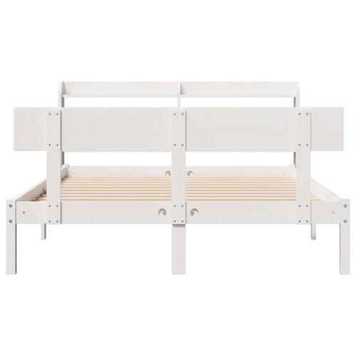 Sengeramme uden madras 120x190 cm massivt fyrretræ hvid