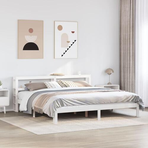 Sengeramme med hovedgærde uden madras Hvid 180x200 cm