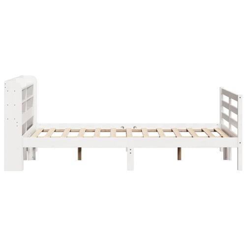 Sengeramme med sengegavl 120x190 cm massivt fyrretræ hvid