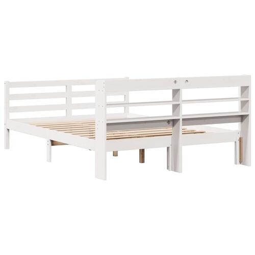 Sengeramme med sengegavl 120x190 cm massivt fyrretræ hvid
