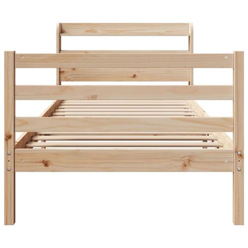 Sengeramme med sengegavl 100x200 cm massivt fyrretræ