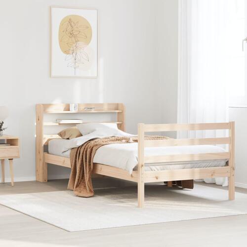 Sengeramme med sengegavl 75x190 cm massivt fyrretræ