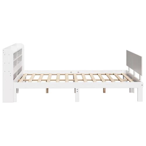 Sengeramme med sengegavl 120x190 cm massivt fyrretræ hvid