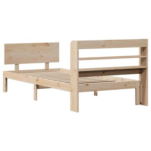 Sengeramme med sengegavl 90x200 cm massivt fyrretræ