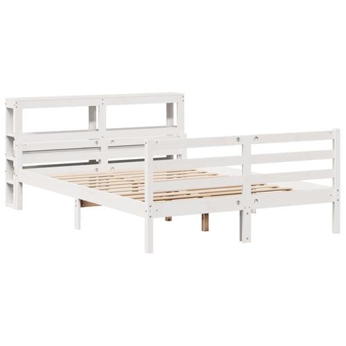 Sengeramme med hovedgærde uden madras Hvid 140x200 cm
