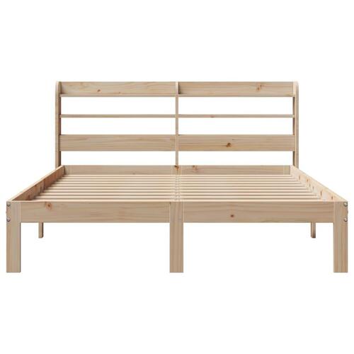 Sengeramme med sengegavl 120x200 cm massivt fyrretræ hvid