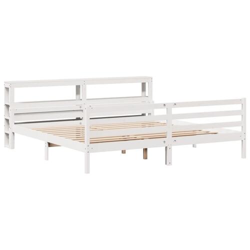 Sengeramme med hovedgærde uden madras Hvid 180x200 cm