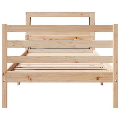 Sengeramme med sengegavl 75x190 cm massivt fyrretræ