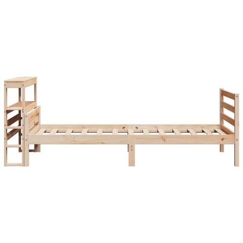 Sengeramme med sengegavl 75x190 cm massivt fyrretræ
