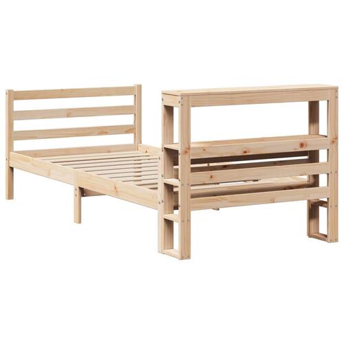 Sengeramme med sengegavl 75x190 cm massivt fyrretræ
