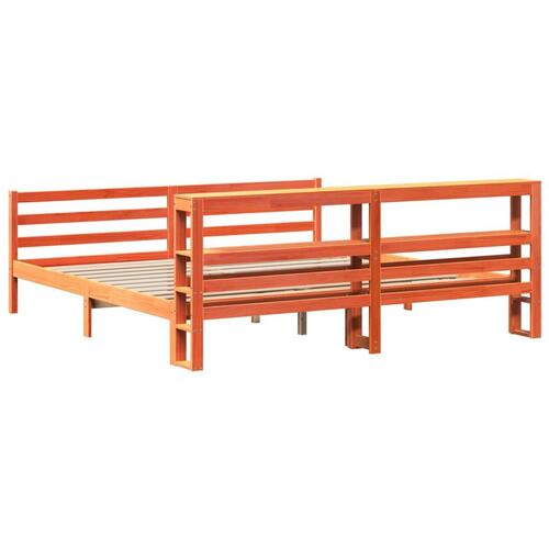 Sengeramme uden madras 200x200 cm massivt fyrretræ gyldenbrun