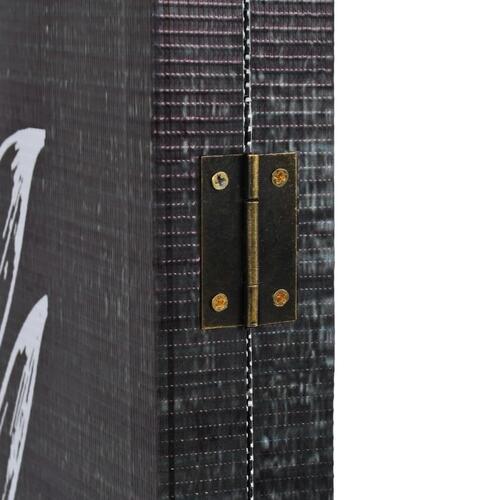 Foldbar rumdeler 228 x 170 cm fjer sort og hvid