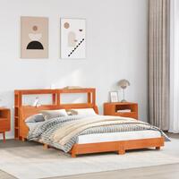 Sengeramme uden madras 160x200 cm massivt fyrretræ gyldenbrun