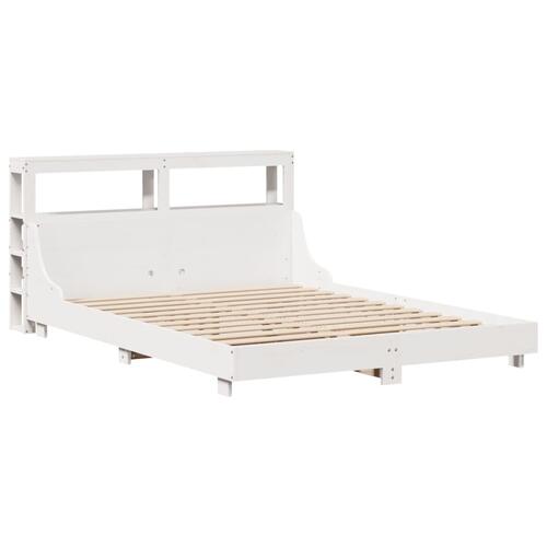 Sengeramme uden madras 140x200 cm massivt fyrretræ hvid