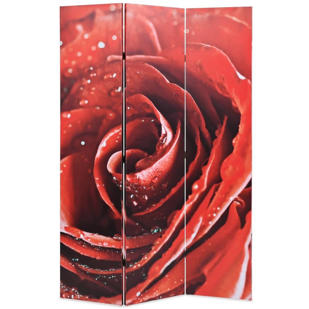 Foldbar rumdeler 120 x 170 cm rose rød