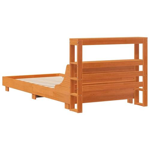 Sengeramme uden madras 100x200 cm massivt fyrretræ gyldenbrun