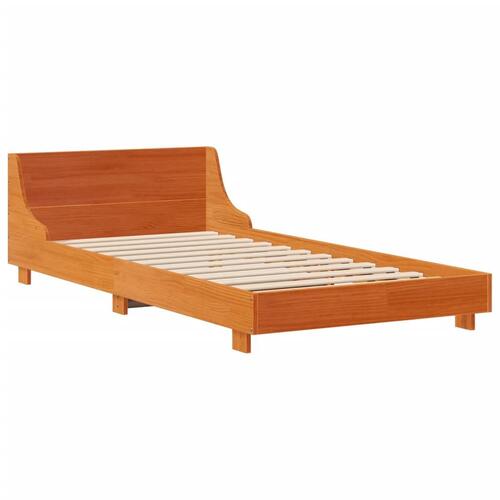 Sengeramme uden madras 100x200 cm massivt fyrretræ gyldenbrun