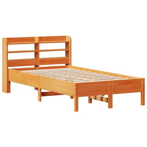Sengeramme uden madras 90x190 cm massivt fyrretræ gyldenbrun