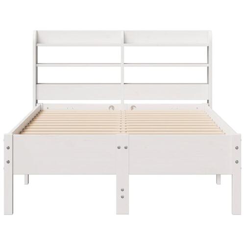 Sengeramme uden madras 75x190 cm massivt fyrretræ hvid