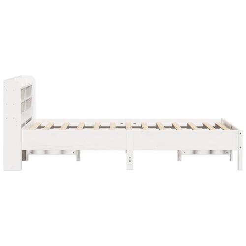 Sengeramme uden madras 75x190 cm massivt fyrretræ hvid