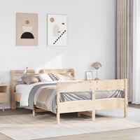 Sengeramme uden madras 140x190 cm massivt fyrretræ