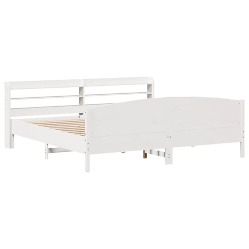 Sengeramme uden madras 180x200 cm massivt fyrretræ hvid