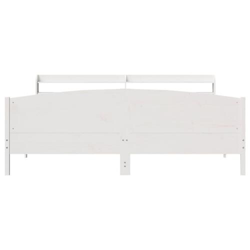 Sengeramme uden madras 180x200 cm massivt fyrretræ hvid