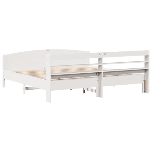 Sengeramme uden madras 180x200 cm massivt fyrretræ hvid