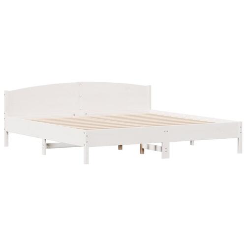 Sengeramme uden madras 180x200 cm massivt fyrretræ hvid