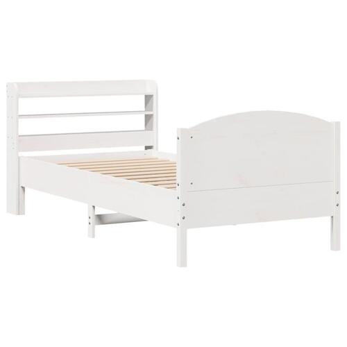 Sengeramme uden madras 90x200 cm massivt fyrretræ hvid